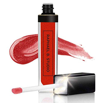 Hydrating Lip Gloss with Mirror, LED Light Up Flashlight Tube, pH Color Changing