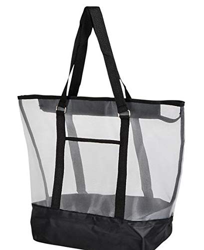 Neliblu MESH Beach Bags 21" X16 Transparent with Double Straps Great Way to Carry All