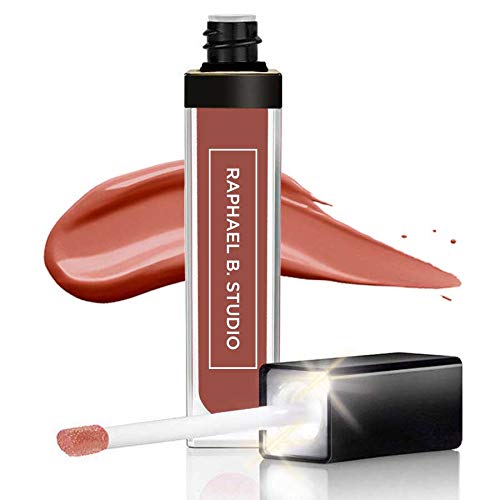 LED Light Up Liquid Lipstick with Mirror, Matte Nude Pink Color Lip stick, All Day Stay