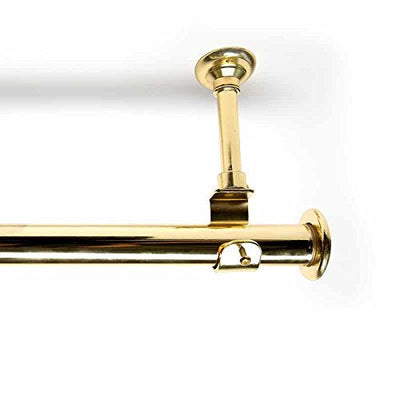 Room/Dividers/Now Adjustable Ceiling-Mounted Curtain Rod Support Brackets, Gold (1 Set