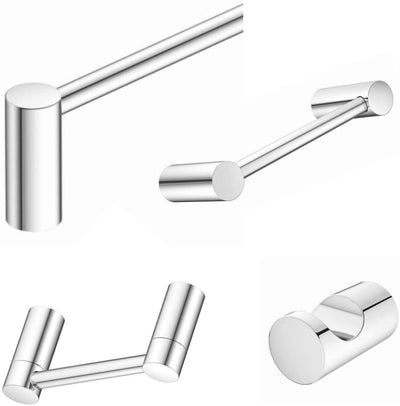 Align Collection - 4 Piece Bathroom Hardware Accessory Set Includes 24" Towel Bar, Hand