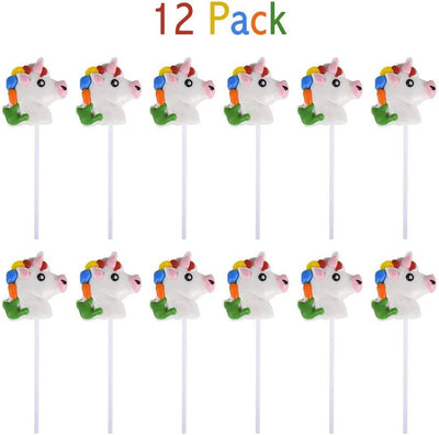 Kicko 2 Head Unicorn Lollipops - Pack of 12 Magical Candy Suckers for Party Favors