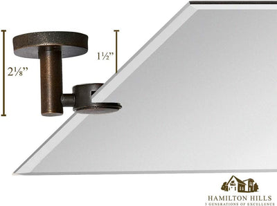 Hamilton Hills Large Pivot Rectangle Mirror with Oil Rubbed Bronze Wall Anchors | Silver