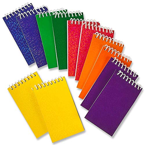 Kicko Mini Spiral Prism Notepads - 2.25 X 3.5 Inches - 20 Pages Each - 24 Pack - Assorted