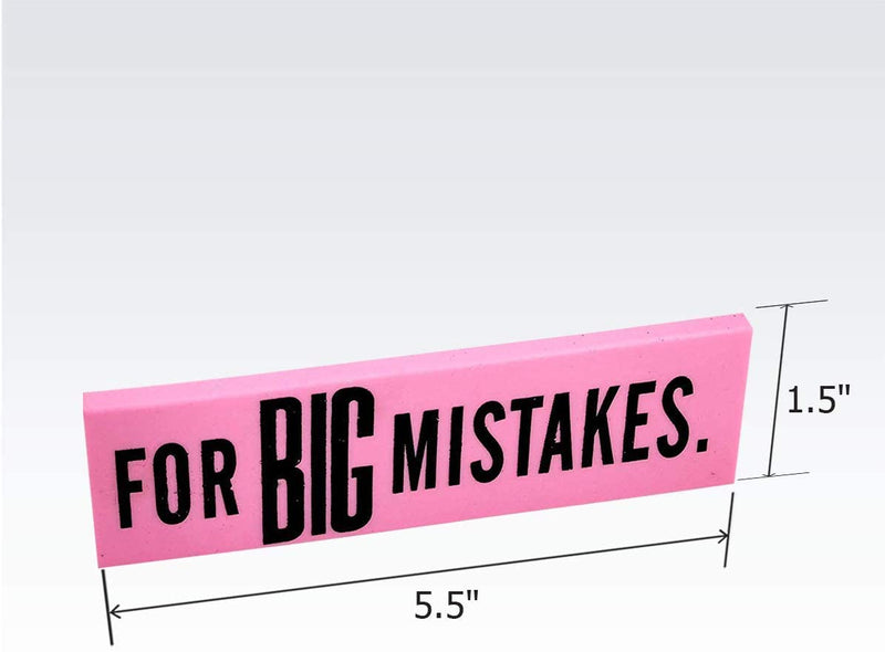 Kicko Big Mistake Erasers - 24 Pack Jumbo Erasers - 5.5 x 1.5 Inch - Pencil Eraser School
