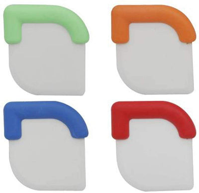 Kitch N Wares Silicone Pot Scraper - Set of 4 Durable Scrapers with Grips - Perfect