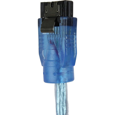 Aleratec SATA3 Cable Male Right Angle to Straight w/Clip 20in 6-Pack Clear