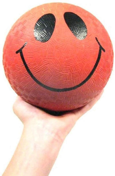 Kicko Smile Face Ball - 5 Pack - Colored Playground Balls with Smiling Face Design -