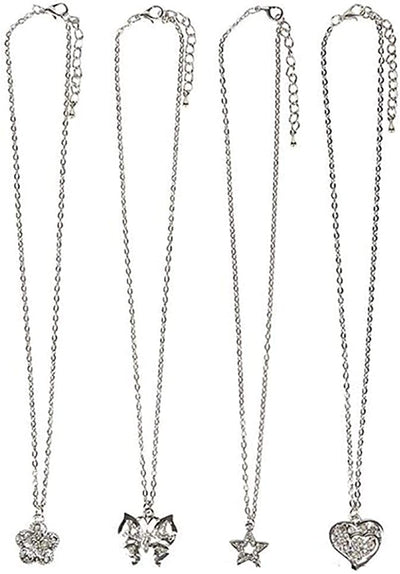 Kicko 16 Inch Assorted Metal Necklace - 24 Pieces, Girls Accessories, Silver Chains, Buy