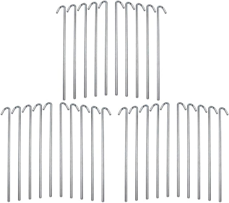 Katzco Tent and Garden Stakes  9 Inch Heavy Duty Durable Galvanized Tent Peg 30 Piece