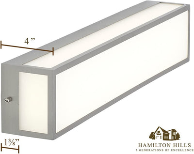Hamilton Hills New Modern Vanity Light | Frosted LED Brushed Nickel Wall Mounted Lighting