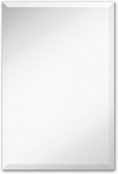 Large Simple Rectangular Streamlined 1 Inch Beveled Wall Mirror Premium Silver Backed