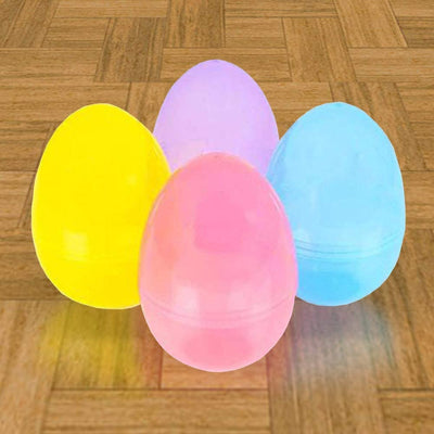 Kicko Giant Refillable Easter Eggs - 12 Pack - Large Fillable Neon-Colored Egg-Shaped Toy