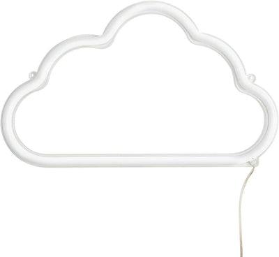 Amped & Co Cloud LED Neon Light, Wall Hanging Room Decor, White, 16 x 9.5 inches, 7ft
