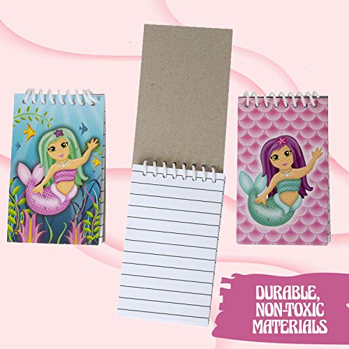 Kicko Mermaid Spiral Notebooks - 12 Pack - 2.4 x 3.6 Inch - for Kids, Party Favors