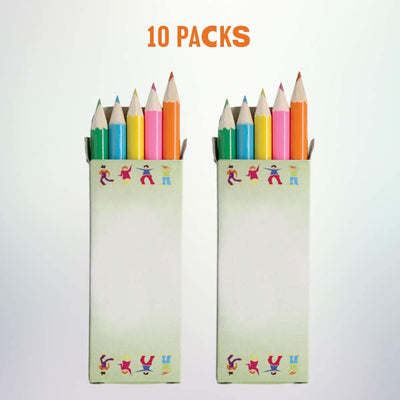 Kicko Colored Pencils - 10 Packs with 5 per Pack - 50 Colored-Pencils Total - for Creative