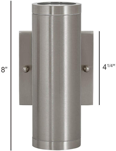 Hamilton Hills 6" Up or Downward Brushed Nickel Mini Outdoor Cylinder LED Wall Light
