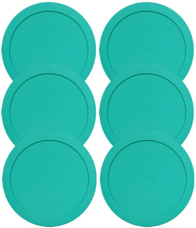 Lids for Pyrex and Anchor Round Glass Containers, Works For 6/7 Cups(6-Cups, Green-6PK