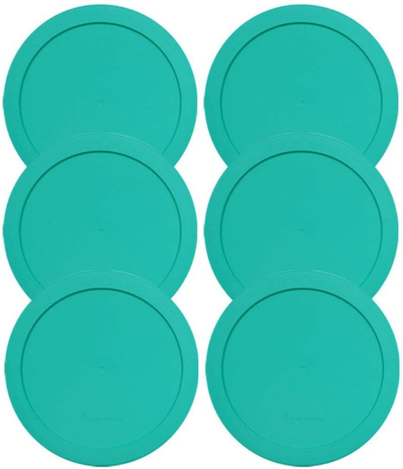 Lids for Pyrex and Anchor Round Glass Containers, Works For 6/7 Cups(6-Cups, Green-6PK