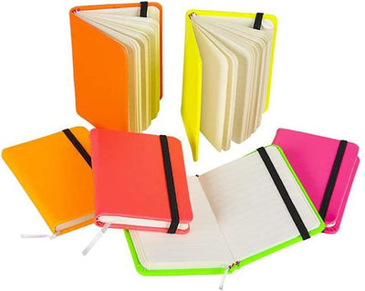 Kicko Neon Notebook - Assorted 3 Inches by 4 Inches Mini Neon Colorful Pocket Notebooks