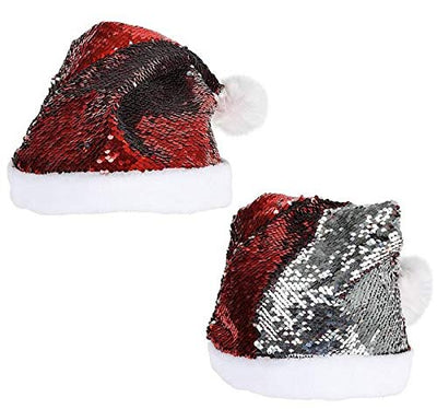 Flip Sequin Christmas Santa Hat Set of 3 Green, Red, Gold, and Silver Holiday Themed