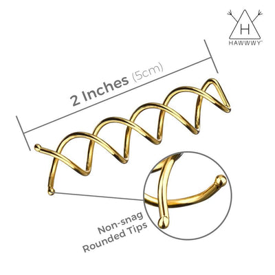 Hawwwy Spiral Spin Pins - 4 Pack Premium Gold Spin Pins | Easy & Fast Non-Scratch Alloy