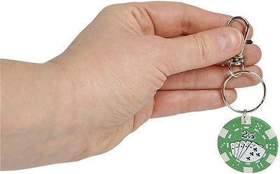 Kicko 1.5 Inch Poker Chip Keychain - 12-Pack Mini Backpack Carabiner Clip - Keyring