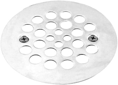 Shower Drain Cover, All Brass Construction, 4-1/4 inches outside diameter (Chrome