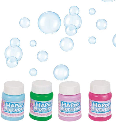 Kicko Happy Birthday Bubbles Assorted Color Mini 1 Oz Bubble Bottles 24 Pack -