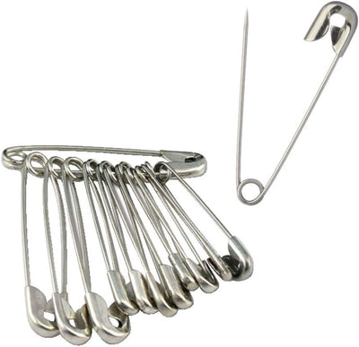 Katzco 100 Piece Safety Pins Set - Coiled Design with Nickel Plated Steel 1-3/4 Inches