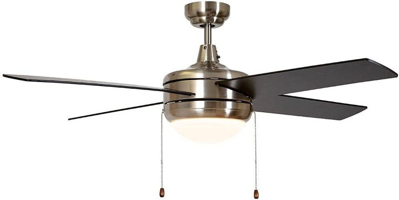 Hamilton Hills Brushed Nickel Ceiling Fan with Light - Contemporary Modern Silver Finish