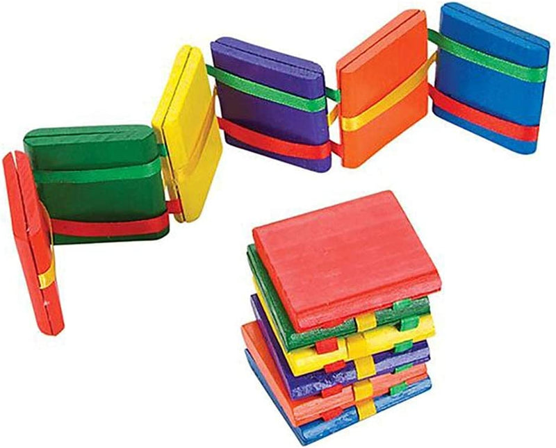 Kicko 12 Inch Wooden Jacobs Ladder - Pack of 12 Classical Woodcraft Toy - Optical Illusion