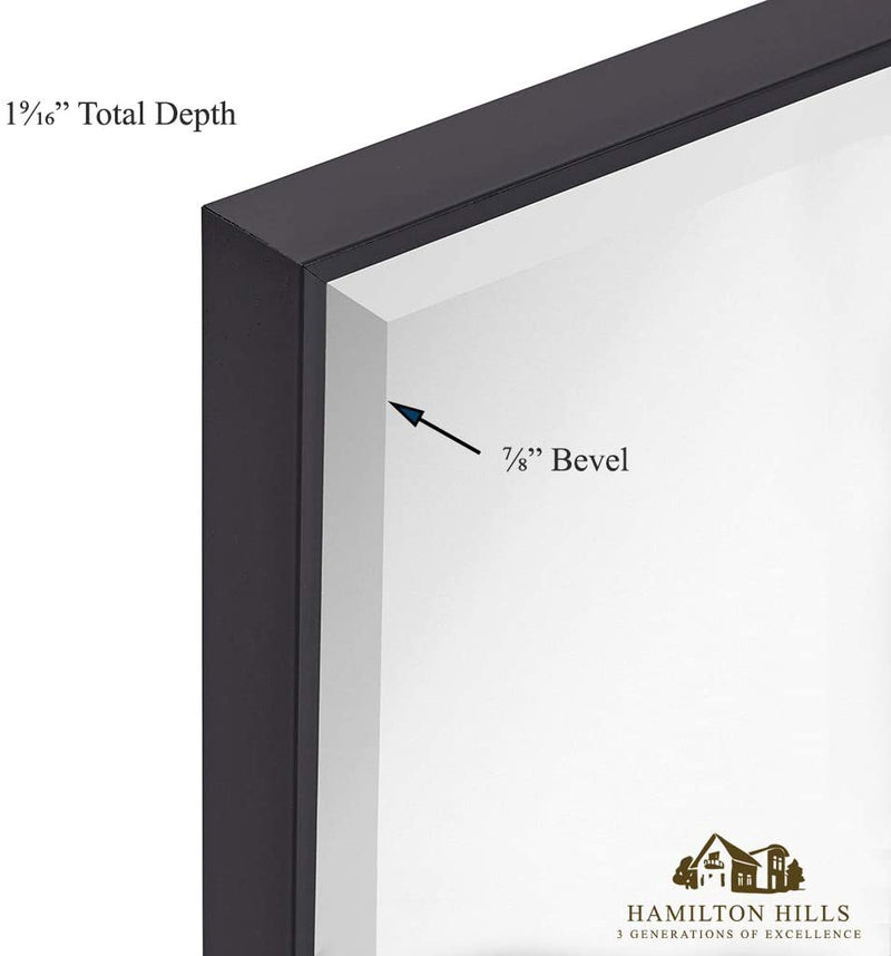 Hamilton Hills Black Full Length Mirror for Floor Full Body Standing Mirror Tall 58" x 18"