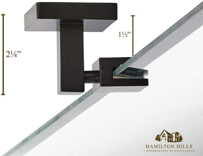 Hamilton Hills Large Squared Modern Pivot Rectangle Mirror with Polished Chrome Wall