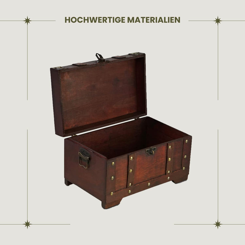 Treasure chest size with lock 28x17x16cm case chest wooden chest treasure chest