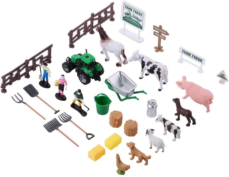 Farm Sand Play Set - Sensory Toys for Kids with 2 lbs of Sand, Farm Animals, Signs