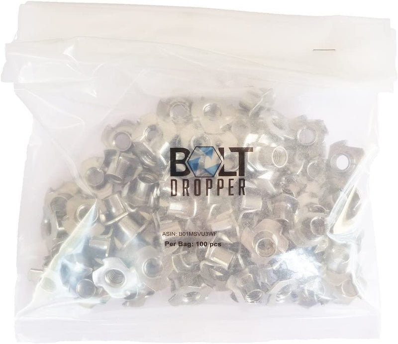 Stainless T-Nuts, 5/16"-18 (25 Pack), Threaded Insert, Choose Size/Quantity, by Bolt