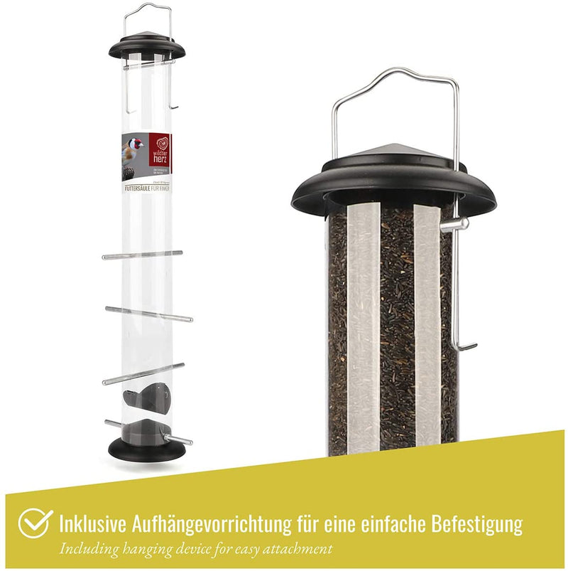 I 52cm feed column Niger seeds for Stieglitz Zeisig made of stainless steel