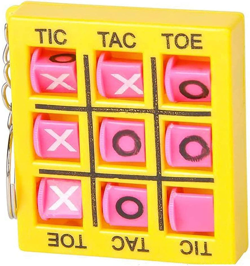 Kicko 2 Inch Tic Tac Toe Keychain - 12 Pack Mini Backpack Clip - Keyring for Bag and Belt
