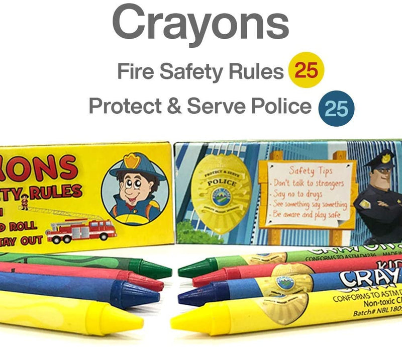 Kicko First Responders Crayon Pack - Firefighter and Police - 3.75 x 1.5 Inches -