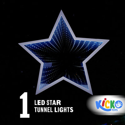 Kicko 11 Inch LED Star Tunnel Lights - 1 Piece of Infinity Night Lamp - Perfect