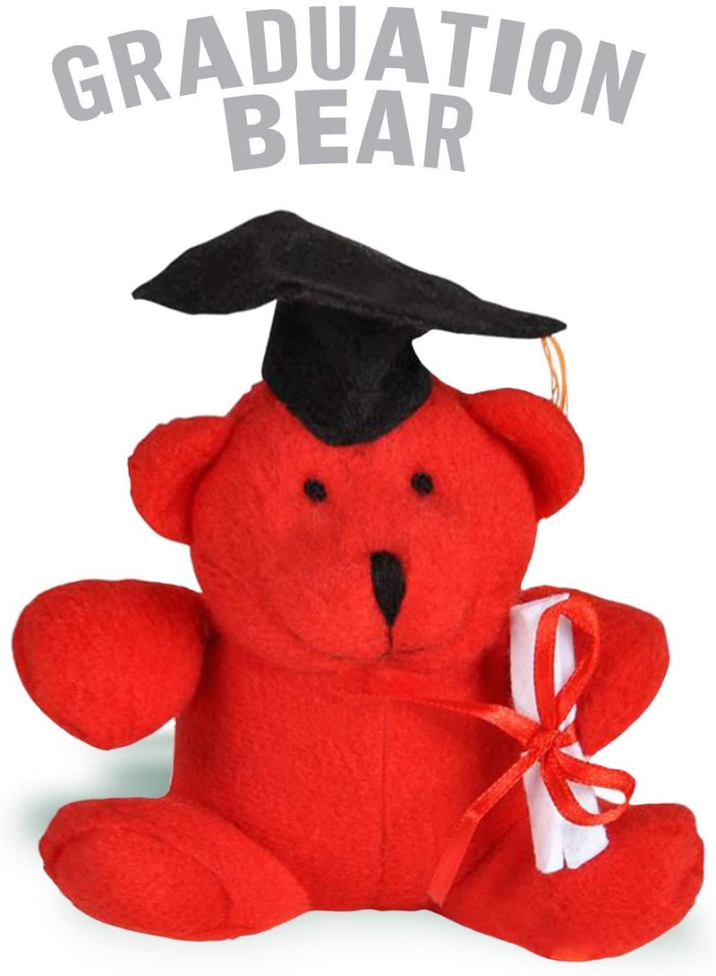 Kicko Adorable Graduation Bear - 6 Pack - 4.5 Inch Academic Plush Bears in Different