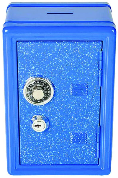 Kicko Glitter Locker Safe Bank - Colors Vary - 7 Inch Colored Coin Bank with Keys