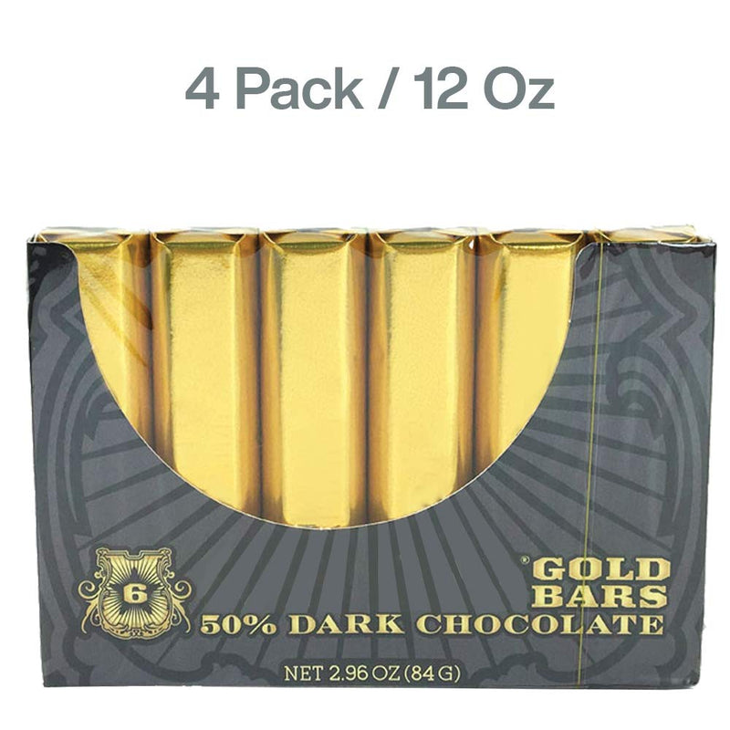Kicko Mini Gold Dark Chocolate Bars - 24 Bars, 12 Ounces Total - 4.75 x 3.25 x .5 Inches
