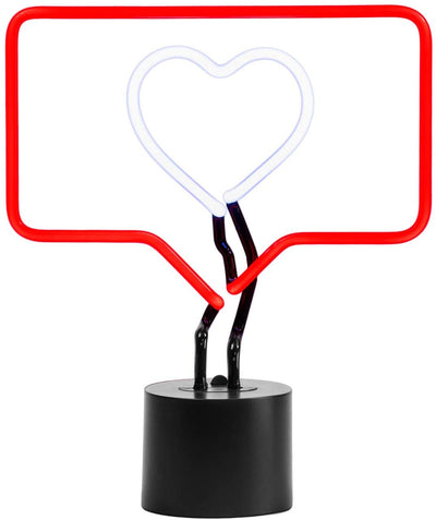 Amped & Co Fave Neon Desk Light, The Like Sign Symbol, Real Neon, Red Box Outline