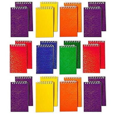 Kicko Mini Spiral Prism Notepads - 2.25 X 3.5 Inches - 20 Pages Each - 24 Pack - Assorted