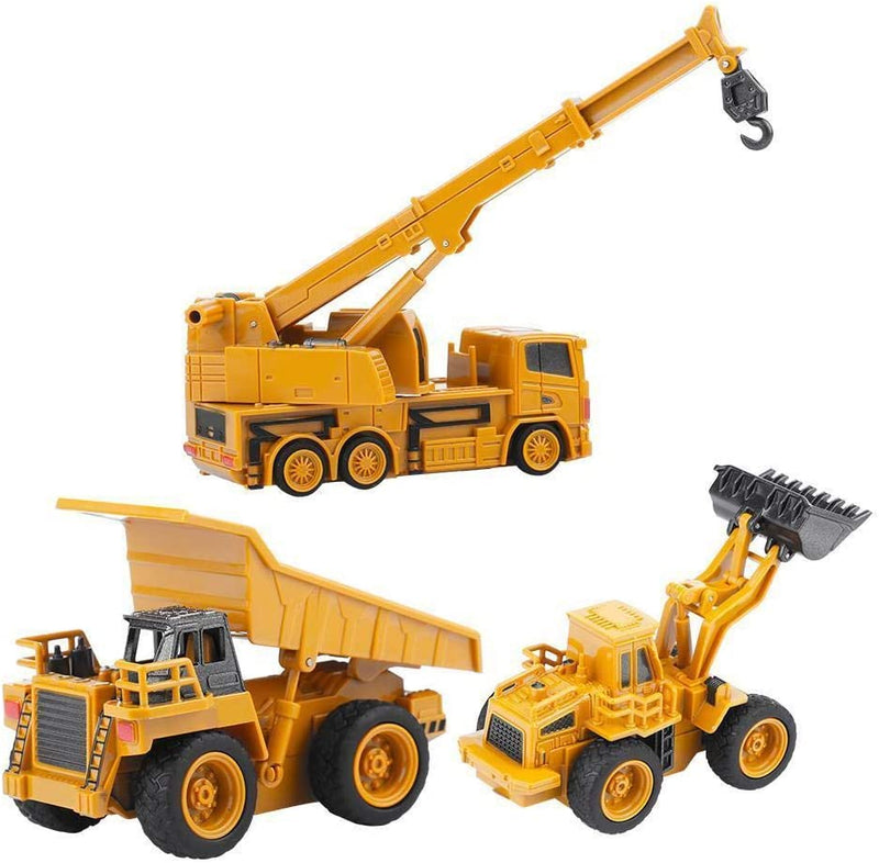 Top Race 4 Channel Mini Remote Control Drill Excavator 1:64 Scale, Mini Construction Toys