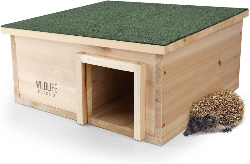 I Large hedgehog house winter festival with floor from wood i year -round weatherproof
