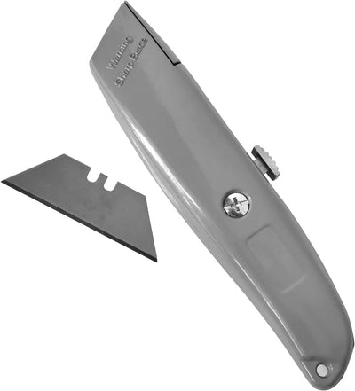 Katzco Retractable Utility Knife - Box Cutter  2 Notch Replacement Utility Blades - 3
