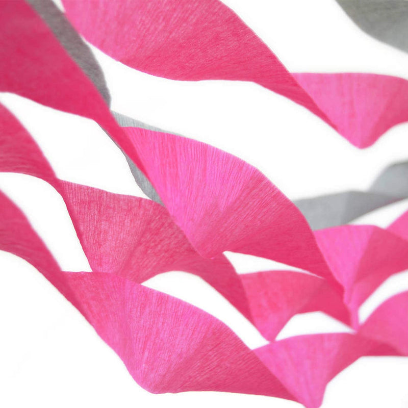 Kicko Hot Pink Crepe Streamers - 2 Pack, 1000 Feet x 1.75 Inches - for Kids, Baby Showers